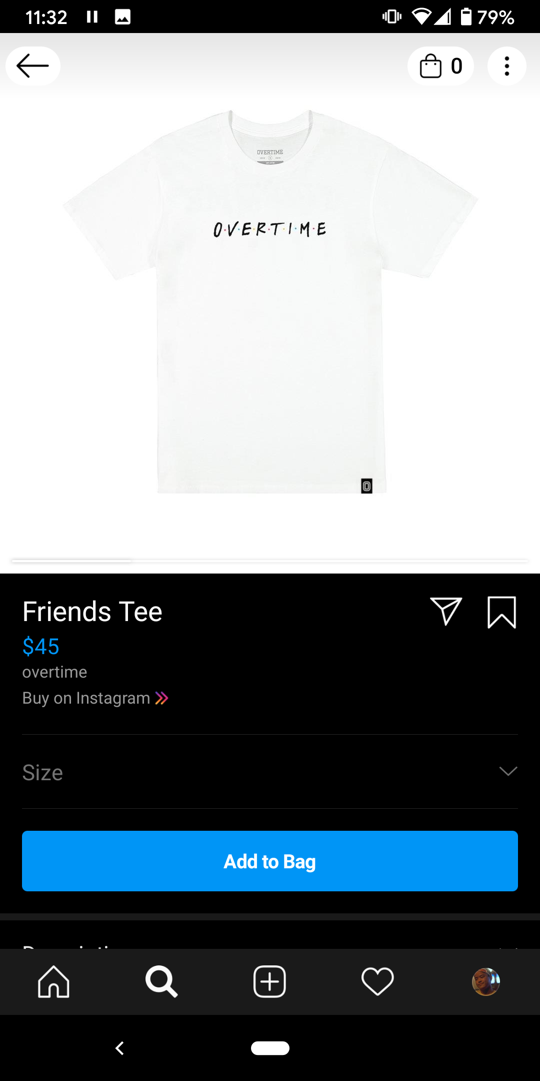 Instagram Shop UI- you can add directly to your IG bag